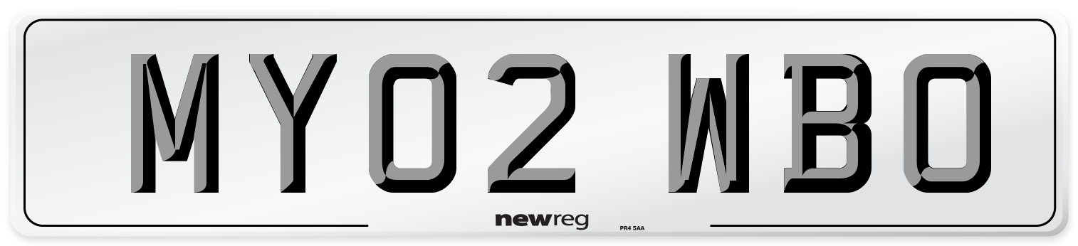 MY02 WBO Number Plate from New Reg
